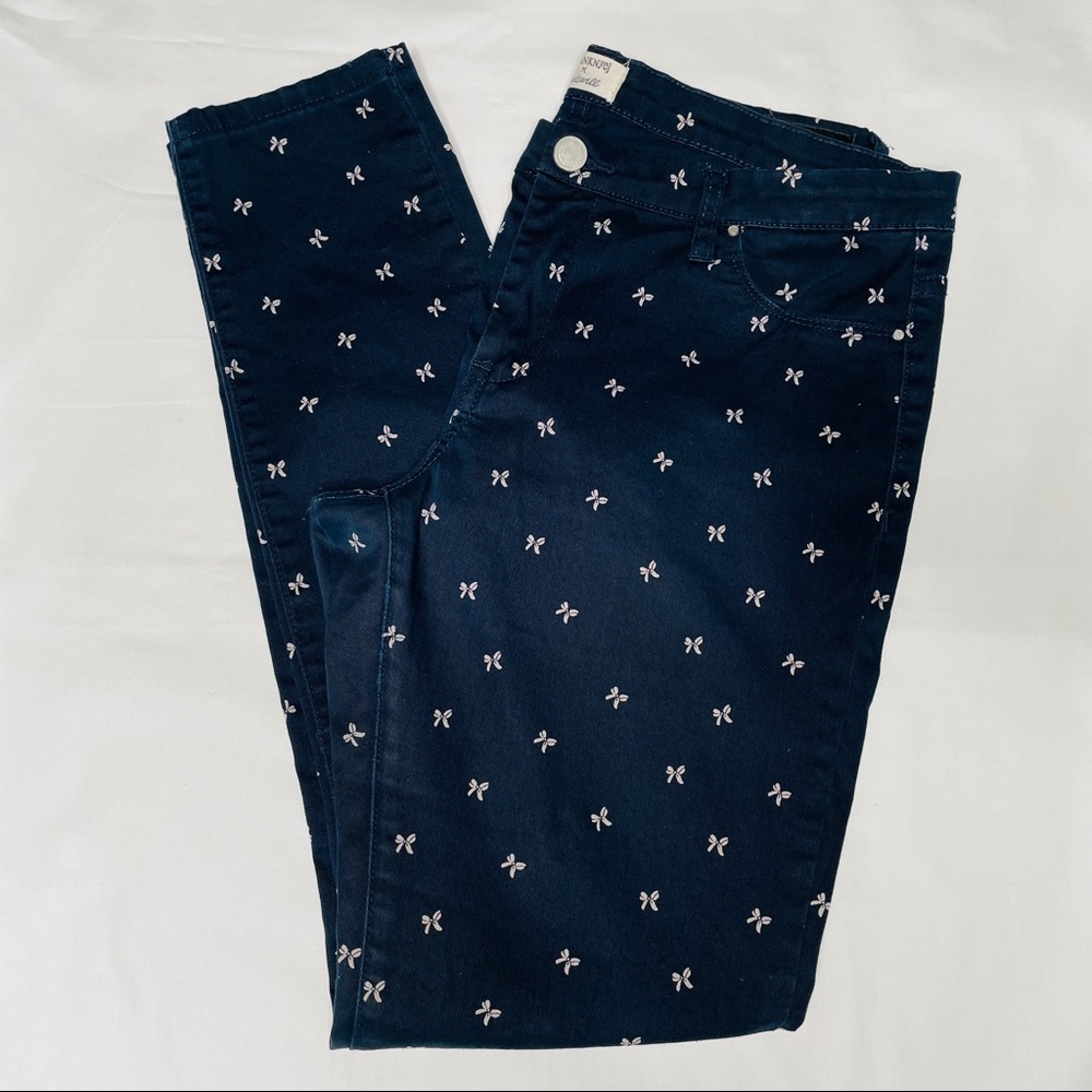 Blanknyc X Madewell High-rise Navy White Bow Pants